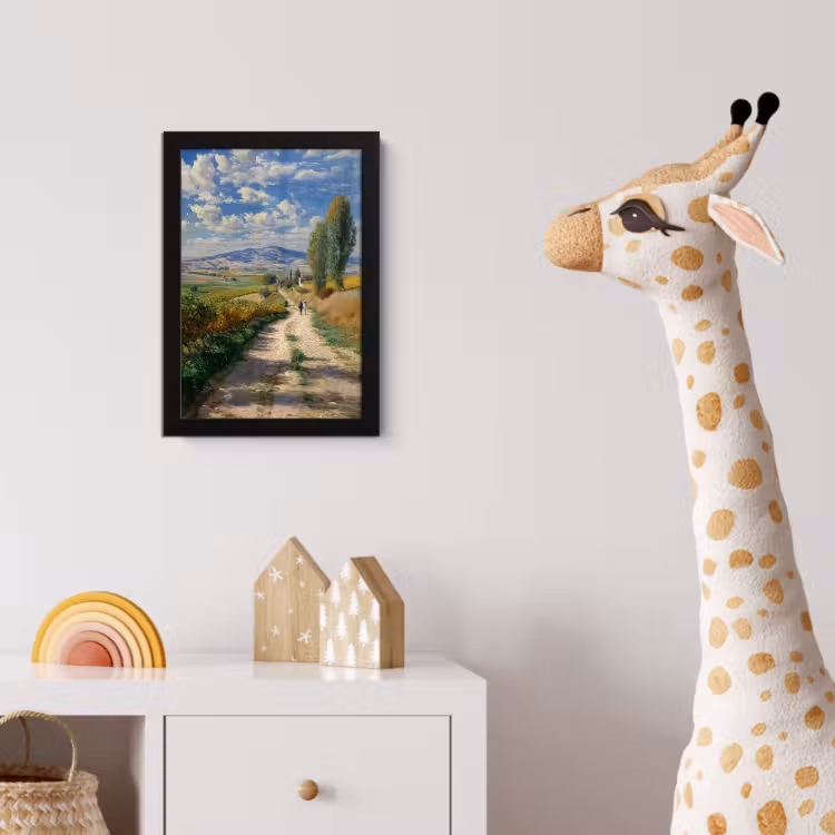 Poster met lijst - Mensen - Wandelen - Zandpad - Velden — 5