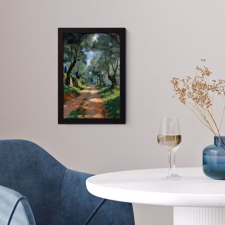 Poster met lijst - Pad - Bomen - Schaduw - — 2