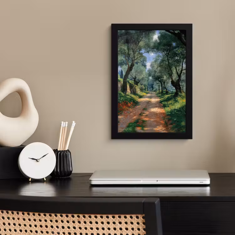 Poster met lijst - Pad - Bomen - Schaduw - — 3