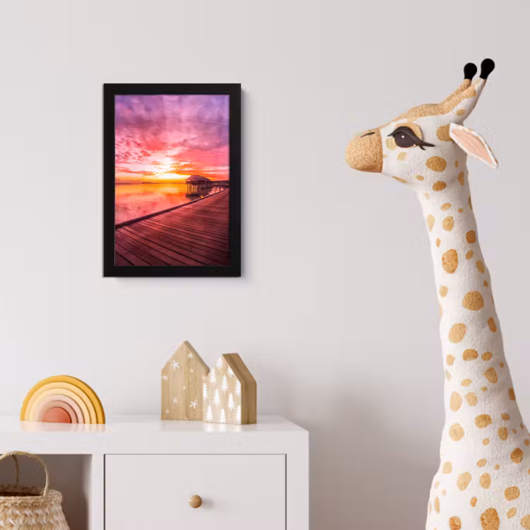 Poster met lijst - Steiger - Water - Zon - Roze - Horizon — 5