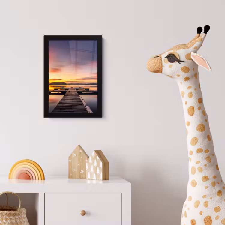 Poster met lijst - Steiger - Zonsondergang - Water - Zee - Reflectie — 5