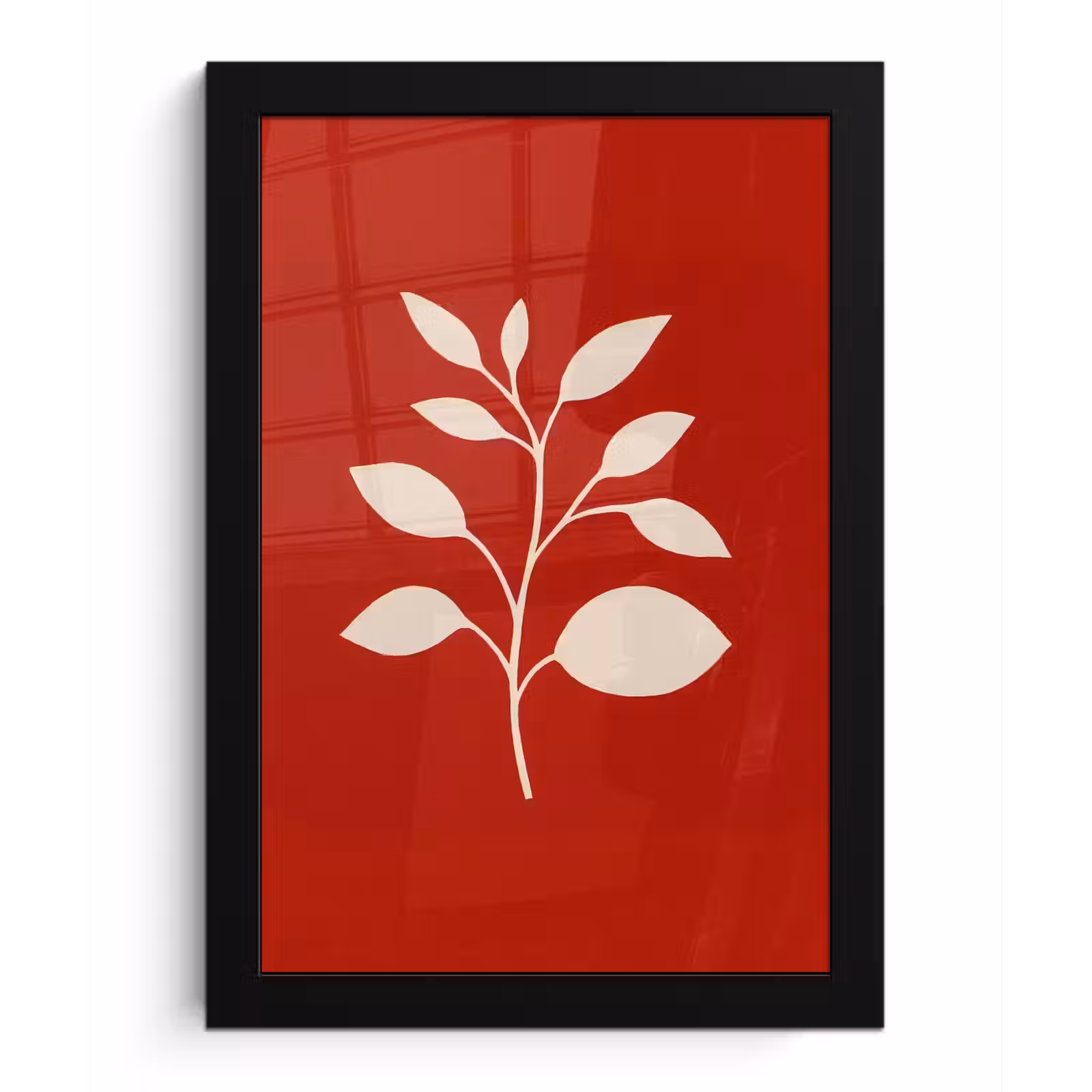 Poster met lijst - Silhouet - Bladeren - Tak — 1