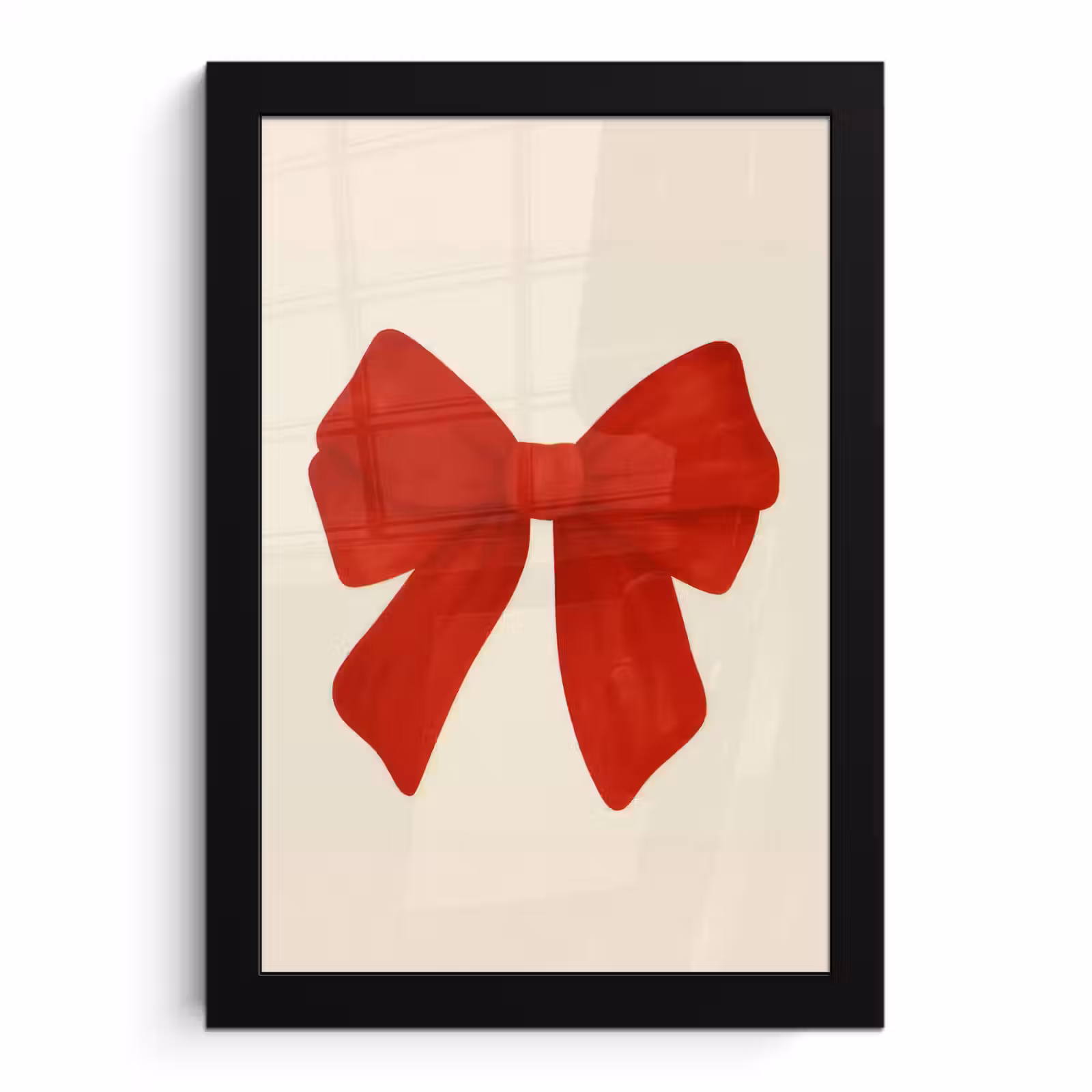 Poster met lijst - Strik - Symmetrisch - Rood - Lint — 1