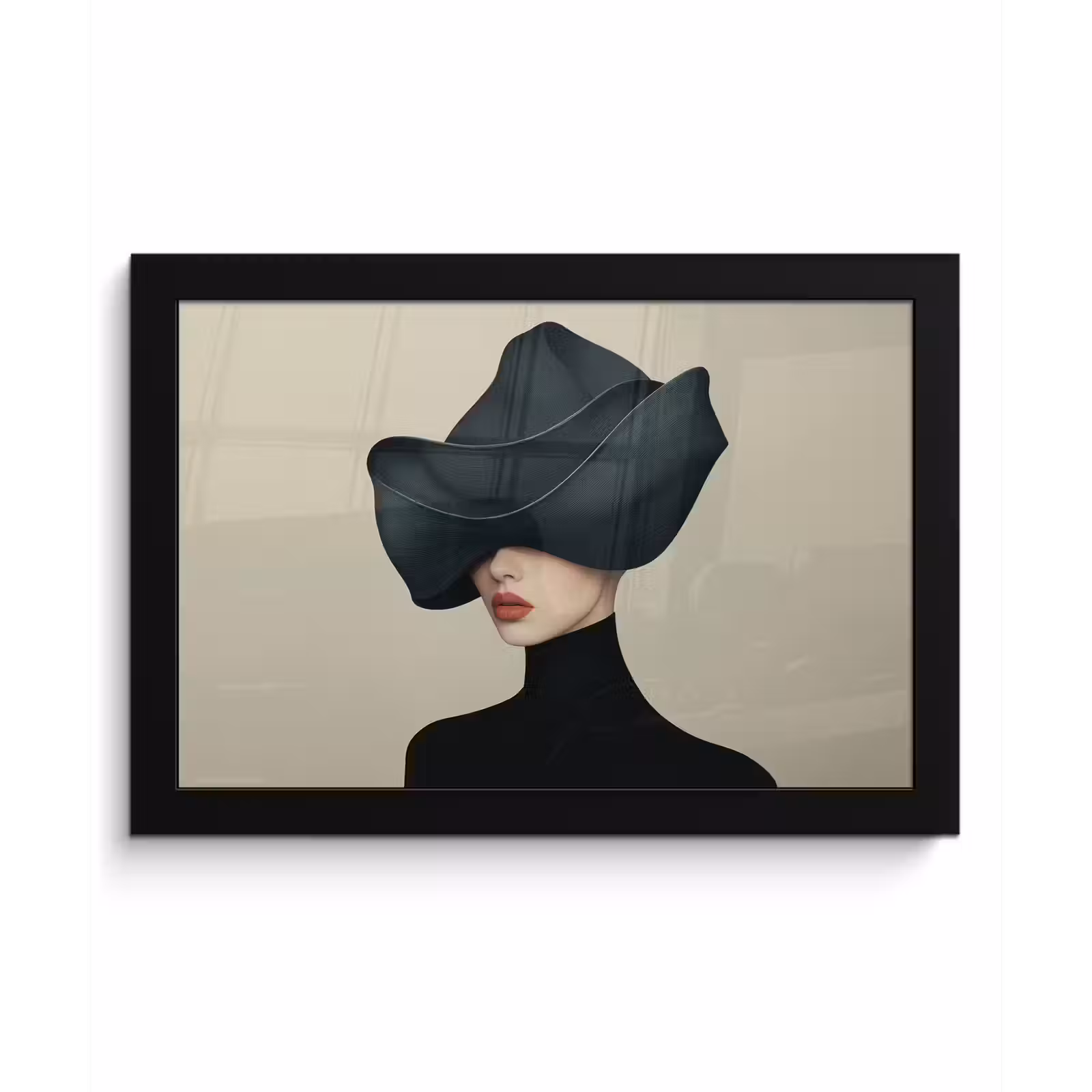 Poster met lijst - Vrouw - Groen - Hoed — 1