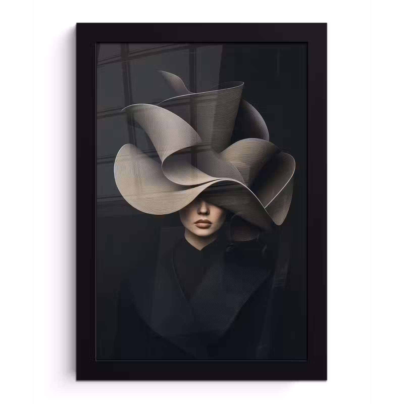 Poster met lijst - Zwarte - Hoed - Vrouw — 1