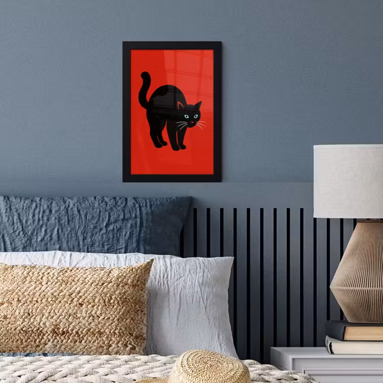 Poster met lijst - Kat - Zwart - Staart — 4