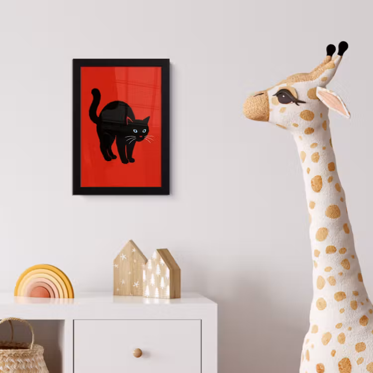 Poster met lijst - Kat - Zwart - Staart — 5