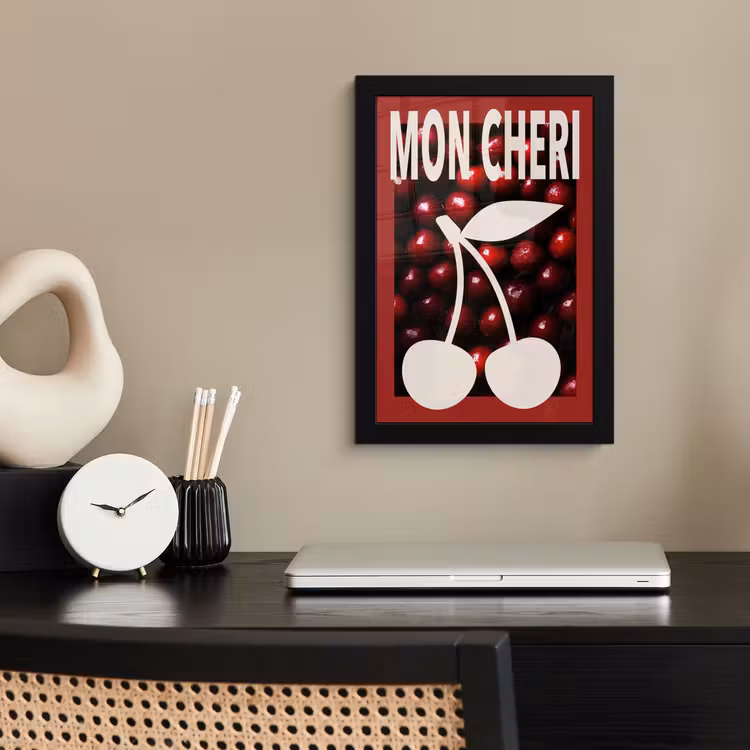 Poster met lijst - Kersen - Illustratie - Rood — 3