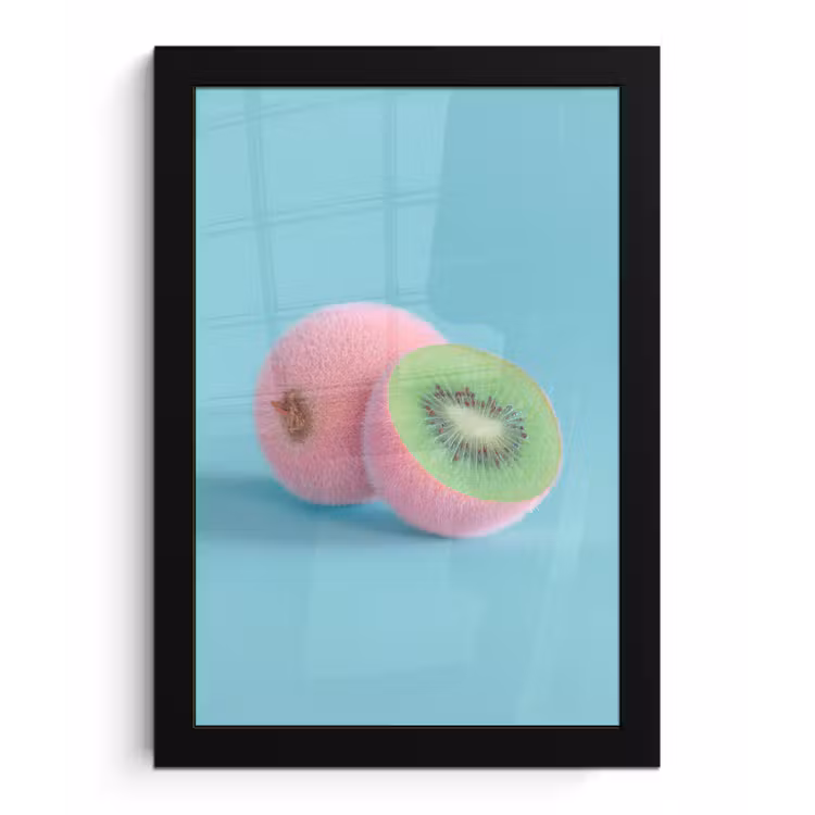 Poster met lijst - Kiwi - Blauw - Surrealistisch — 1