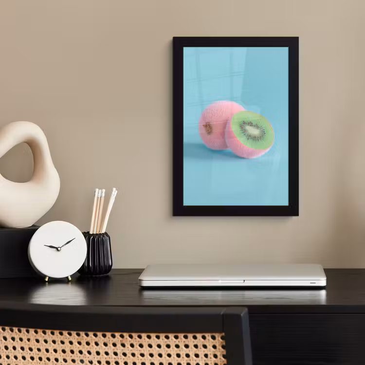 Poster met lijst - Kiwi - Blauw - Surrealistisch — 3