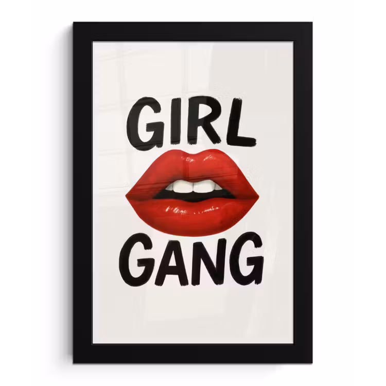 Poster met lijst - Lip - Girl - Rood - Letters — 1