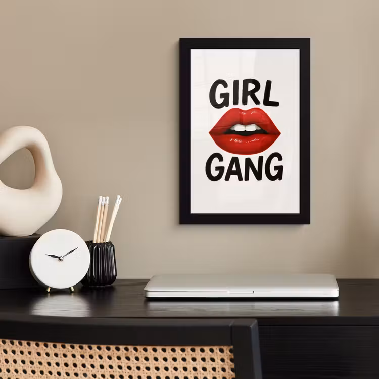 Poster met lijst - Lip - Girl - Rood - Letters — 3