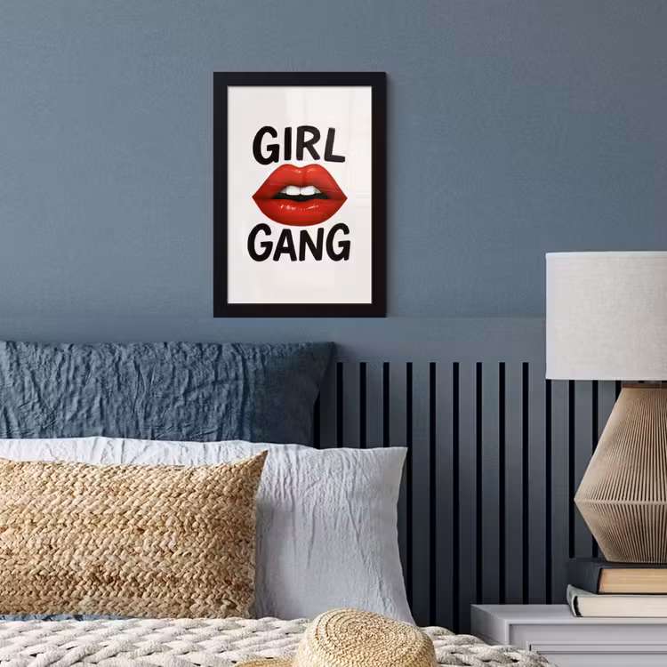 Poster met lijst - Lip - Girl - Rood - Letters — 4