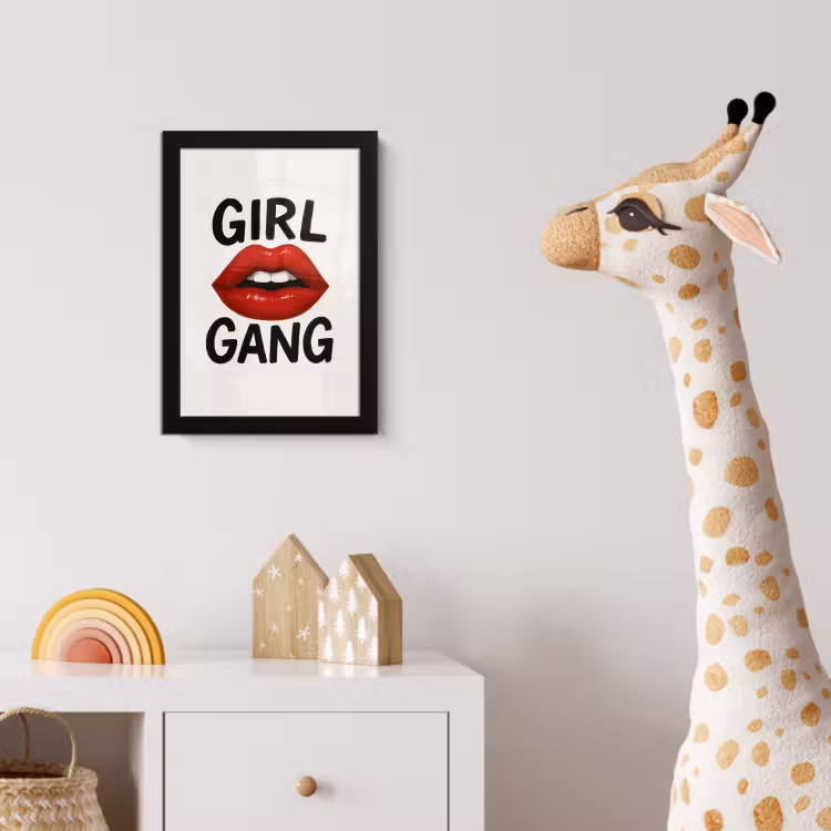 Poster met lijst - Lip - Girl - Rood - Letters — 5