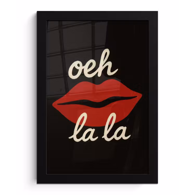 Poster met lijst - Lip - Rood - Quote — 1