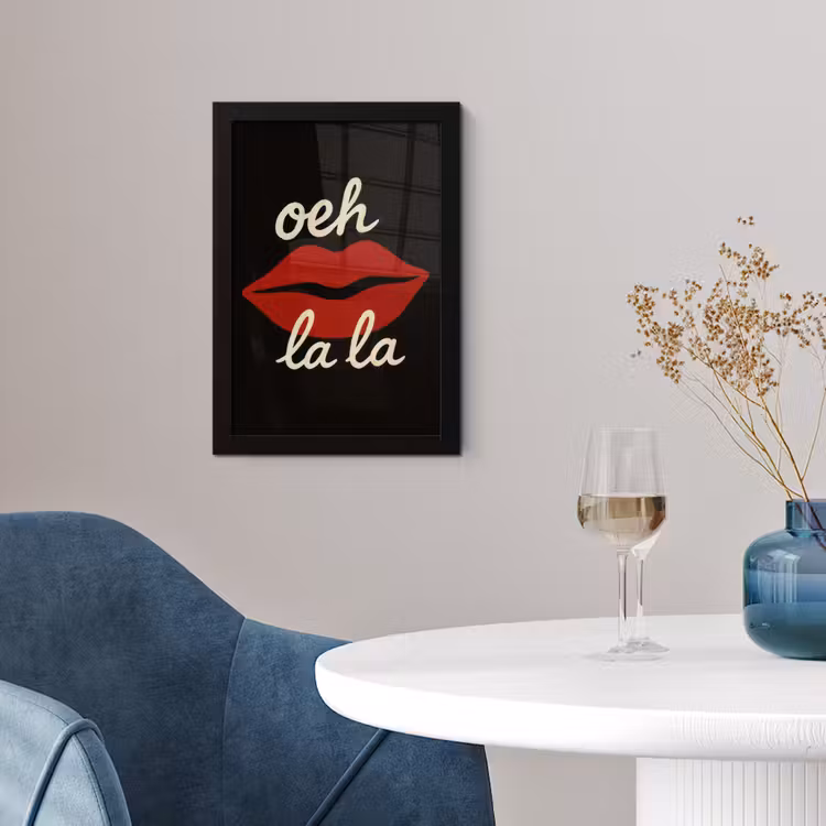 Poster met lijst - Lip - Rood - Quote — 2