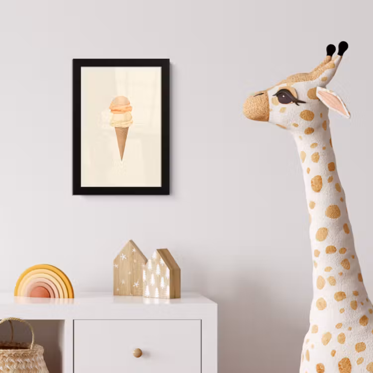 Poster met lijst - Minimalistisch - Schepijs - Hoorntje - Beige — 5