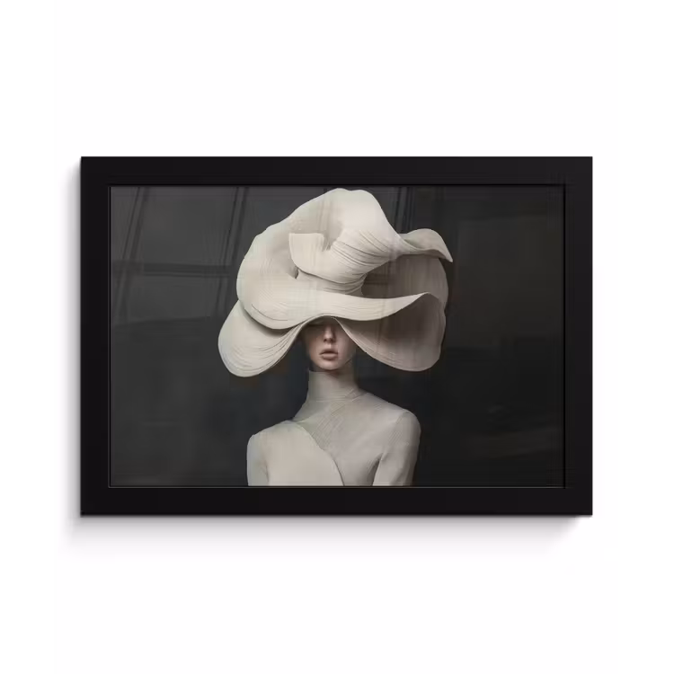Poster met lijst - Modern - Vrouw - Hoed — 1