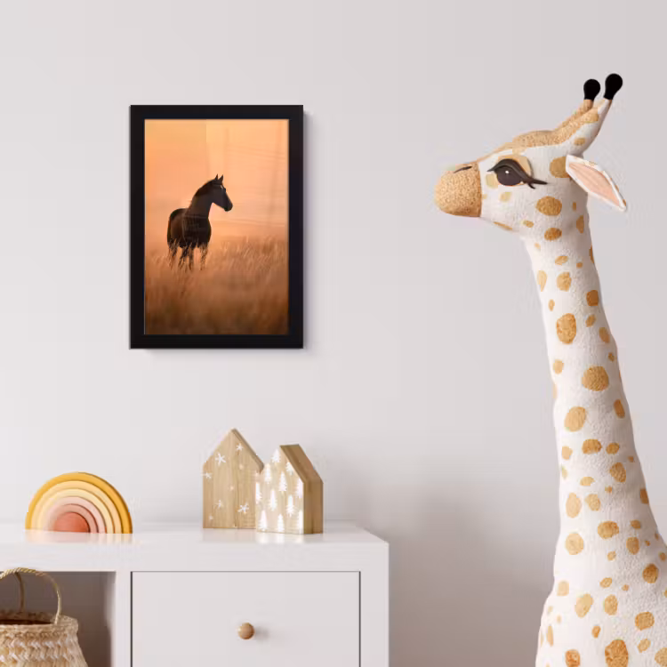 Poster met lijst - Paard - Grasveld - Zonsondergang — 5
