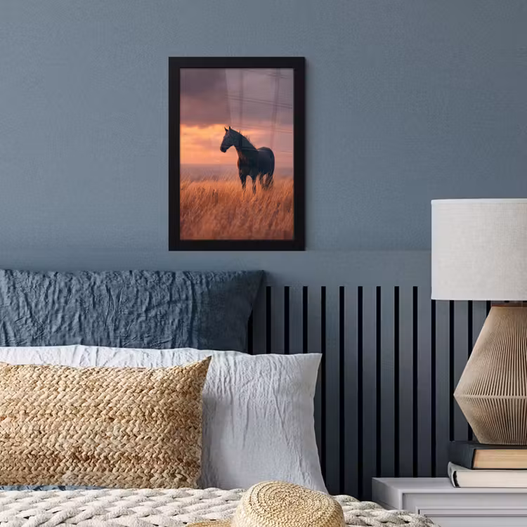 Poster met lijst - Paard - Wolken - Open veld — 4