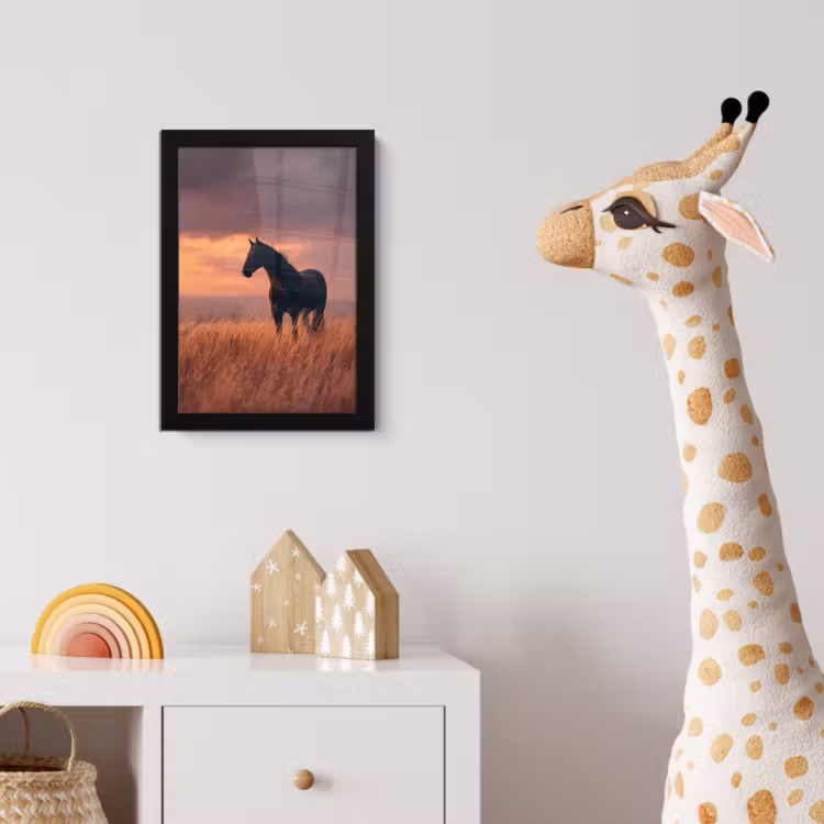 Poster met lijst - Paard - Wolken - Open veld — 5