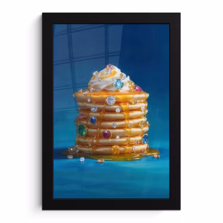 Poster met lijst - Pannenkoeken - Steentjes - Glitter - Slagroom — 1