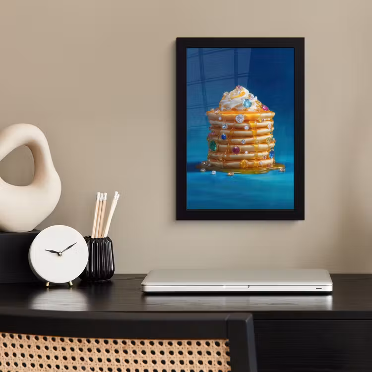 Poster met lijst - Pannenkoeken - Steentjes - Glitter - Slagroom — 3