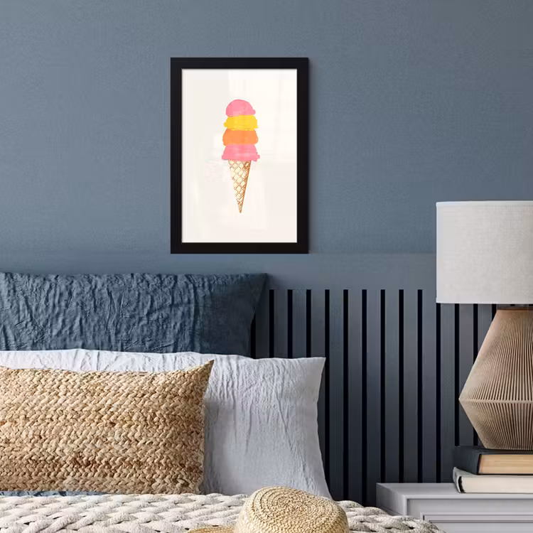 Poster met lijst - Schepijs - Hoorntje - Illustratie - Minimalistisch — 4