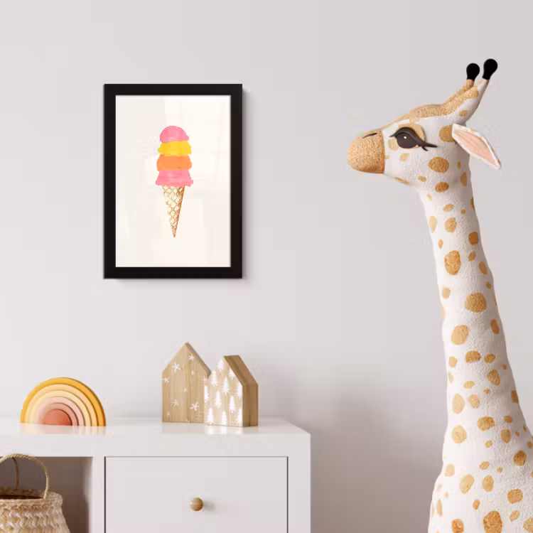 Poster met lijst - Schepijs - Hoorntje - Illustratie - Minimalistisch — 5