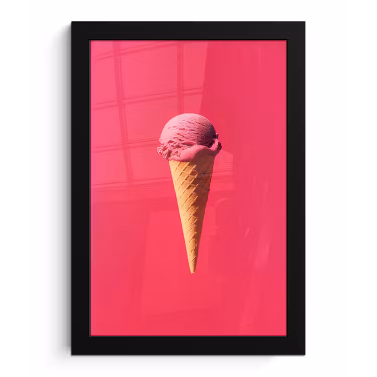 Poster met lijst - Schepijs - Roze - Hoorntje — 1