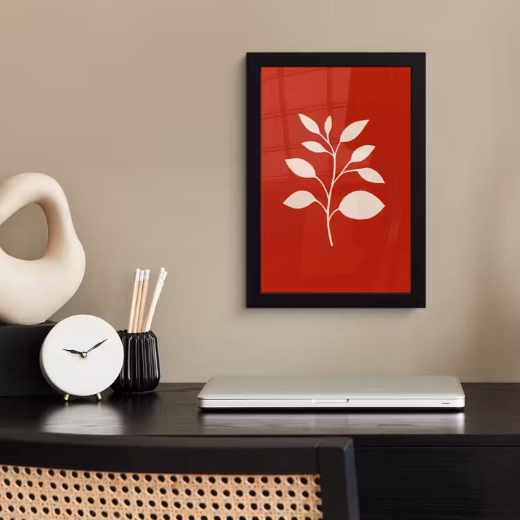 Poster met lijst - Silhouet - Bladeren - Tak — 3
