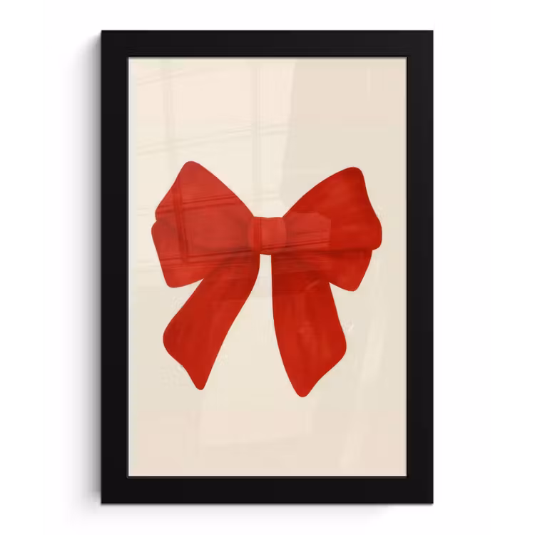 Poster met lijst - Strik - Symmetrisch - Rood - Lint — 1