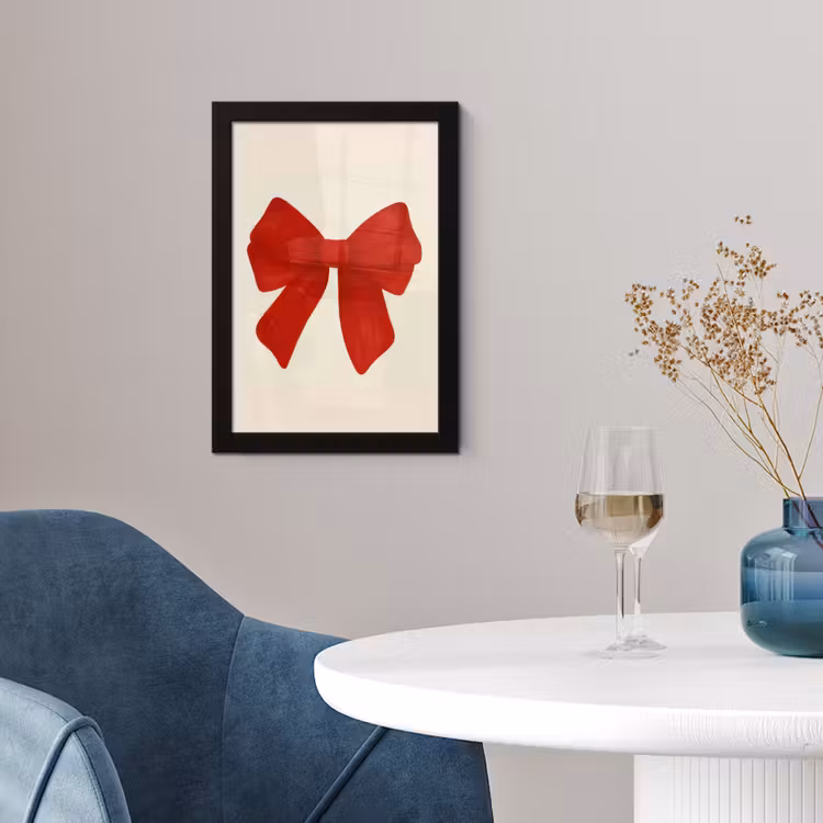 Poster met lijst - Strik - Symmetrisch - Rood - Lint — 2