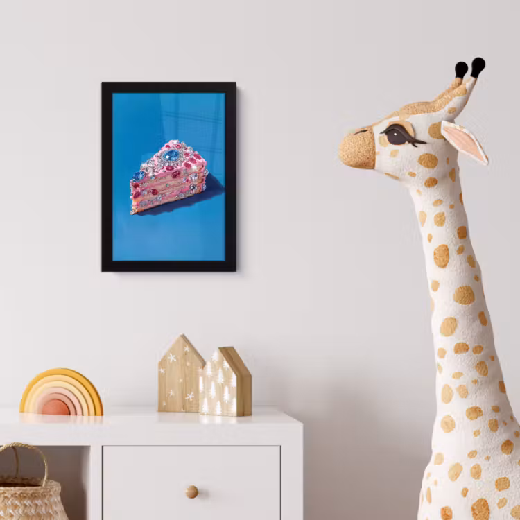 Poster met lijst - Taart - Edelstenen - Glitters - Roze — 5