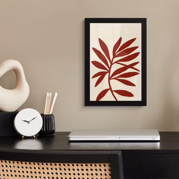 Poster met lijst - Tak - Bladeren - Rood — 3