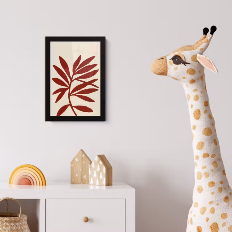 Poster met lijst - Tak - Bladeren - Rood — 5