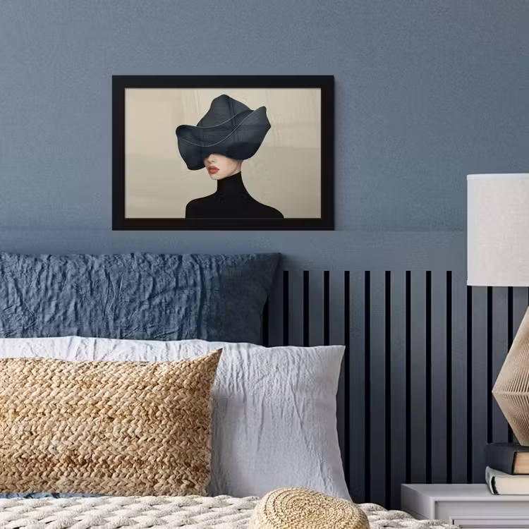 Poster met lijst - Vrouw - Groen - Hoed — 4