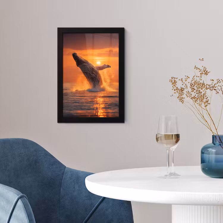 Poster met lijst - Walvis - Zon - Zee — 2