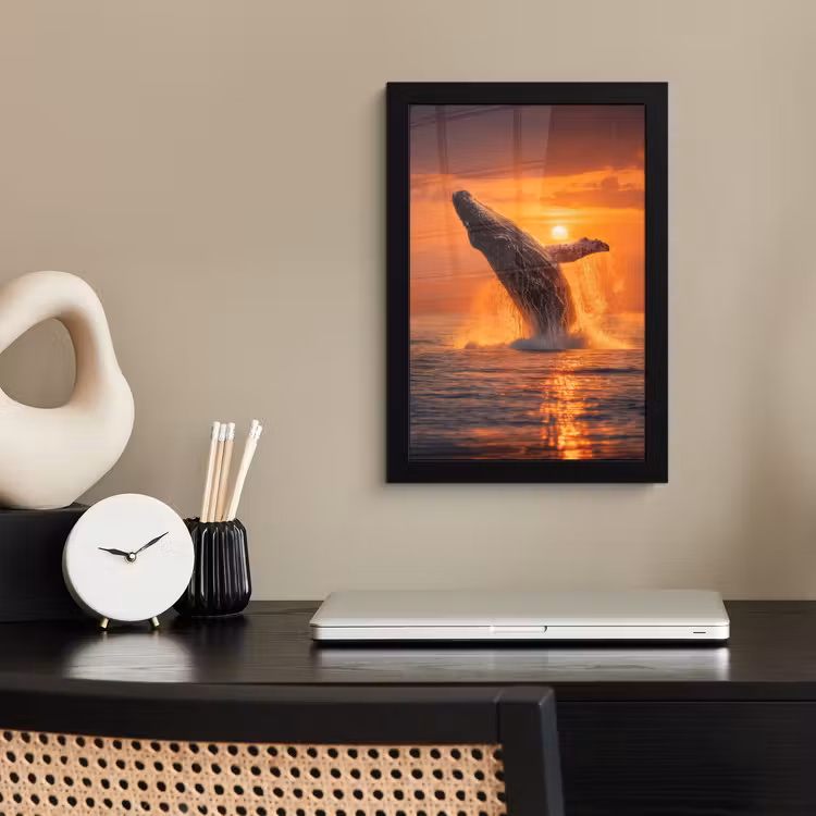 Poster met lijst - Walvis - Zon - Zee — 3