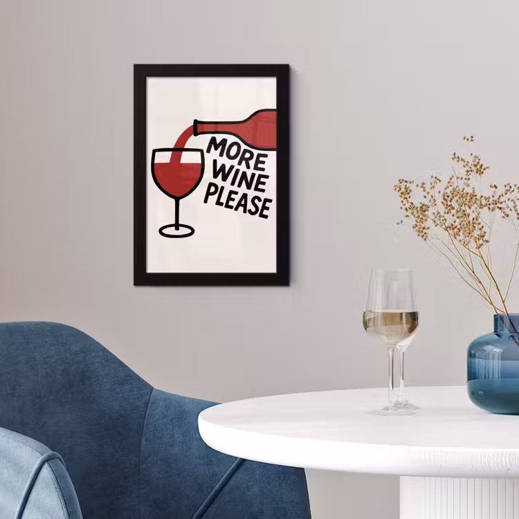 Poster met lijst - Wijnfles - Quote - Rood - Glas — 2