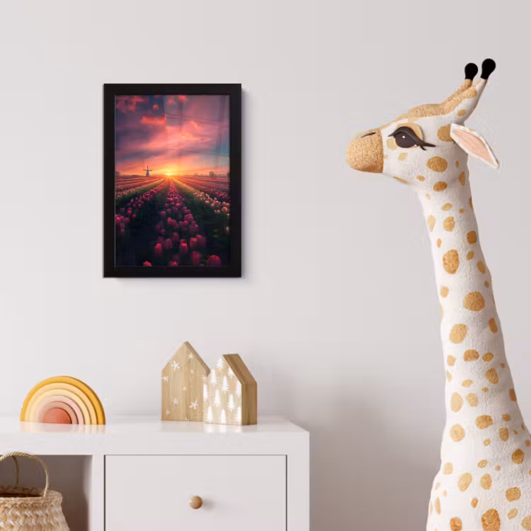 Poster met lijst - Windmolen - Zonsondergang - Landschap — 5
