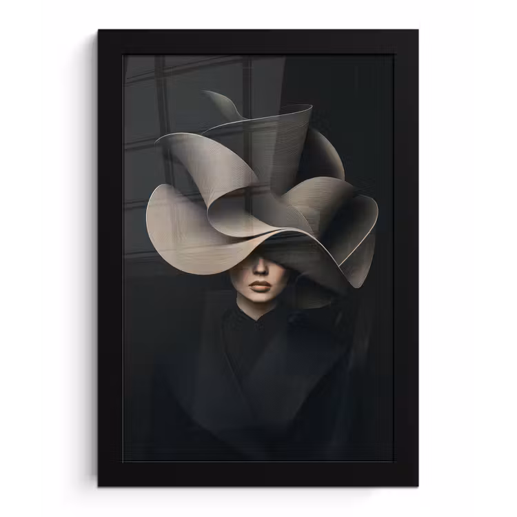 Poster met lijst - Zwarte - Hoed - Vrouw — 1