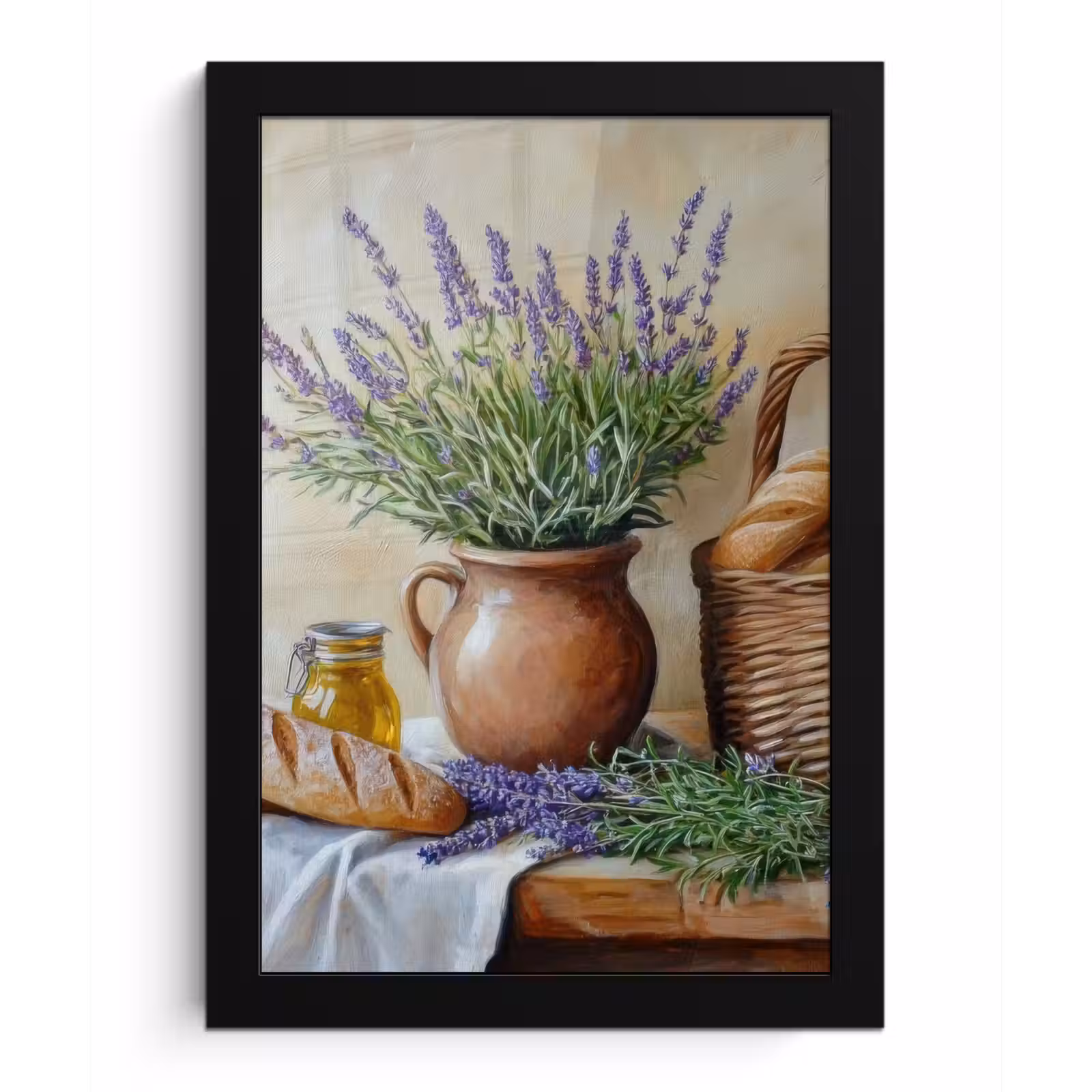 Poster met lijst - Lavendel - Brood - Stilleven — 1