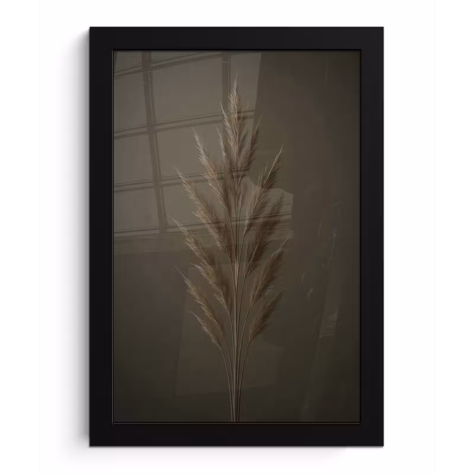 Poster met lijst - Tak - Pluimgras - Donkerbruin — 1