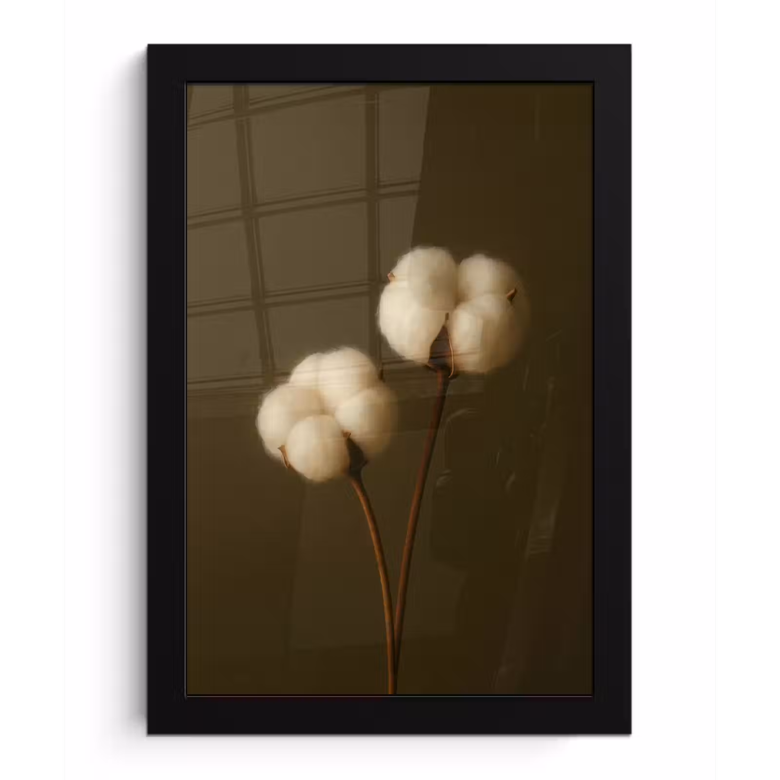 Poster met lijst - Takken - Katoen - Wit - Bollen — 1