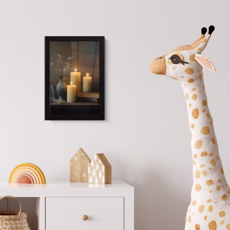 Poster met lijst - Kaarsen - Stilleven - Rustiek - Boeken — 5