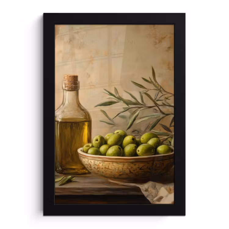 Poster met lijst - Olijven - Stilleven - Vintage — 1