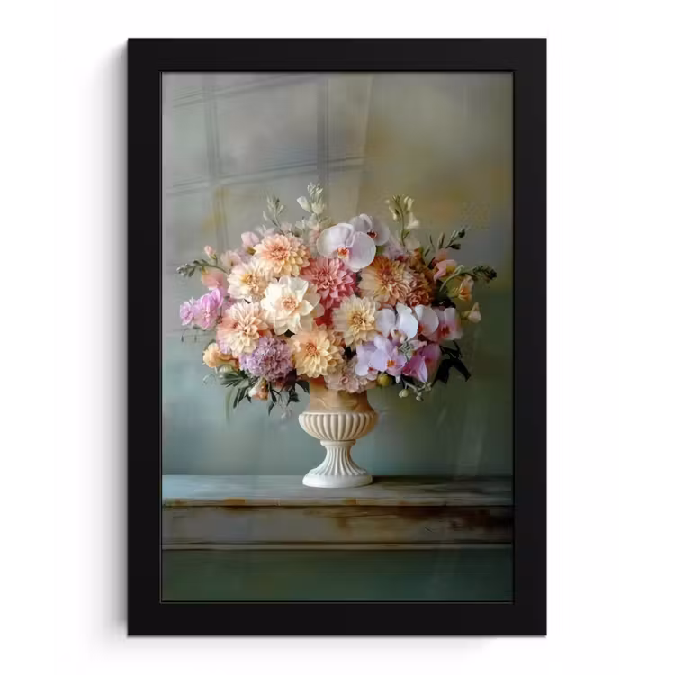 Poster met lijst - Orchidee - Boeket - Vaas - Bloemen — 1