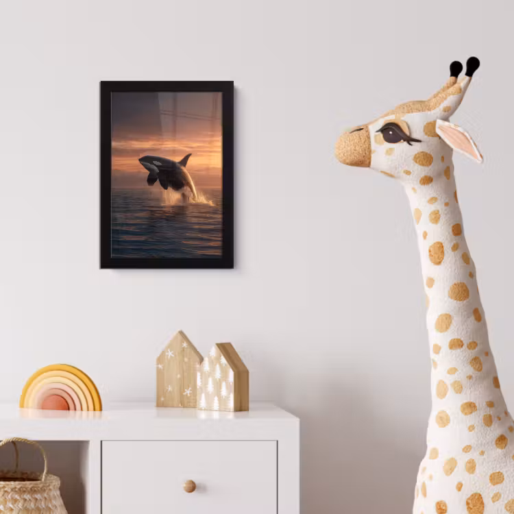 Poster met lijst - Orka - Zee - Zonsondergang — 5