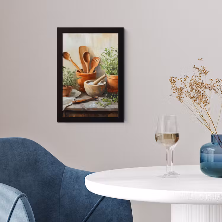 Poster met lijst - Potten - Kruiden - Hout — 2